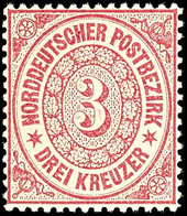 3 Kreuzer Karmin, Farbfrisches Kabinettstück, Tadellos Postfrisch, Unsigniert., Katalog: 21 ** - Sonstige & Ohne Zuordnung