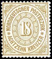 18 Kreuzer Ockerbraun, Farbfrisches Kabinettstück, Tadellos Postfrisch, Unsigniert., Katalog: 23 ** - Other & Unclassified