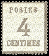 4 Centimes Violettgrau, Farbfrisches Kabinettstück, Tadellos Postfrisch, Gepr. HK (Horst Krause, Gelsenkirchen), Katalog - Autres & Non Classés