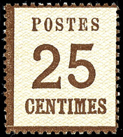 25 Centimes Dunkelbraun, Type I, Farbfrisches Kabinettstück, Tadellos Postfrisch, Unsigniert, Fotoattest Flemming BPP, K - Autres & Non Classés