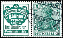 1911/12, Bienen-Honig Gühler + 5 Pfg Germania, Waagerechter Zusammendruck, Tadellos Gestempelt "(BERLIN) 28.4.11", Fotoa - Sonstige & Ohne Zuordnung