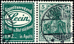 Germania 1910/11, Lecin + 5 Pfg Germania, Waagerechter Zusammendruck, Gestempelt "Konstanz 30.5.11", Durch Heftchenschni - Sonstige & Ohne Zuordnung