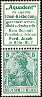 Germania 1911/12, Aquadent Ideal Kleidung + 5 Pfg Germania Schwärzlichsmaragdgrün, Senkrechter Zusammendruck, Tadellos P - Sonstige & Ohne Zuordnung