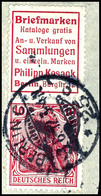 Germania 1911/12, Briefmarken Kosack + 10 Pfg Germania Magenta, Senkrechter Zusammendruck, Gestempelt "BERLIN 3.6.12" Au - Sonstige & Ohne Zuordnung