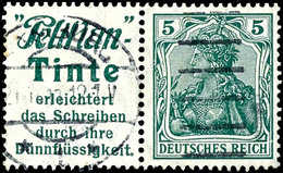 Germania 1911/12, Pelikan Tinte + 5 Pfg Germania, Waagerechter Zusammendruck, Gestempelt Mit Bandstempel "Hamburg 21.11. - Sonstige & Ohne Zuordnung