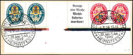 Nothilfe 1928, 8 Pfg + Z + Benutze Eine Woche Wohlfahrtsmarken! + 15 Pfg, Waagerechter Zierfeldzusammendruck, Entwertet  - Sonstige & Ohne Zuordnung