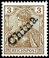 3 Pfg Handstempel, Tadellos Ungebraucht, Gepr. Roumet, Pfenninger Und Bothe BPP, Mi. 750.-, Katalog: 8 * - Deutsche Post In China