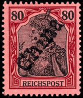 80 Pfg Germania "Reichspost" Mit Handstempelaufdruck "China", Tadellos Postfrisches (!!!) Exemplar Der Seltenen Marke, F - Deutsche Post In China