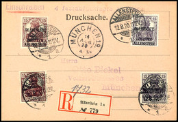 15 Pfennig Karminbraun, R-Karte Nach München Mit 15 Pfennig Karminbraun Und 3 Zufrankierten Marken (Nr.3,4,17a), Fotoatt - Other & Unclassified
