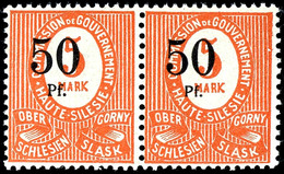 50 Pfennig Auf 5 Mark, Wagerechtes Postfrisches Markenpaar In Typenkombination AIVa/aIVb, Fotoattest Gruber BPP "echt, E - Other & Unclassified