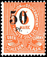 50 Pfennig Auf 5 Mark, Postfrisch Mit Plattenfehler X "Keil über Erstem N", Fotoattest Gruber BPP "echt Und Einwandfrei" - Other & Unclassified