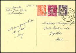 Ganzsachenkarte 55 C. "Friedensallegorie" Mit Aufdruck "Besetztes Gebiet Nordfrankreich" In Type I, Um 10 C. überfrankie - Sonstige & Ohne Zuordnung