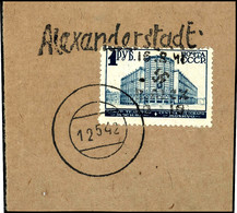 10 R. Auf 1 Rubel Schwärzlichblau, Aufdruck In Type III, Gestempelt Mit Einzeiler "Alexanderstadt" Und Stummen Stempel " - Sonstige & Ohne Zuordnung