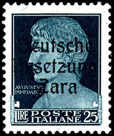 25 Lire Freimarke Mit Aufdruck "Deutsche Besetzung Zara" In Type I, Tadellos Postfrisch, Auflage Nur 32 Exemplare, Gepr. - Deutsche Bes.: Zara