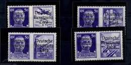 50 Cmi. Mit Propagandafelder, 4 Versch Kpl., Je Type I, Rechts Aufdruckfehler "D Gebrochen" (PF IX, Feld 68), Postfrisch - Deutsche Bes.: Zara