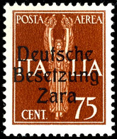 25 C. Bis 2 Lire Flugpostmarken Sowie 2 Lire Eilmarke Mit Aufdruck - Bei Den Kleinformaten Einheitlich In Type I, Tadell - Deutsche Bes.: Zara