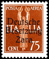 75 C. Flugpost, Aufdrucktype II, Tadellos Postfrisch, Fotoattest Krischke BPP "... Hat Echten Aufdruck ... Und Vollen Or - Deutsche Bes.: Zara