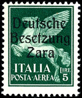 5 Lire Flugpost Mit Aufdruck "Deutsche Besetzung Zara" In Type I, Tadellos Postfrisch, Auflage Nur 130 Exemplare, Sehr S - Deutsche Bes.: Zara