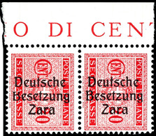 20 Cmi., Type I, Senkr. Randpaar Mit Aufdruckfehlern "B Ohne Oberbogen" Und "kurzes A"  (Feld 3 Und 4 Der Überdruckplatt - Sonstige & Ohne Zuordnung