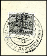 40 Cmi., Type I, Aufdruckfehler "offenes D" (Feld 14 Der Überdruckplatte), Auf Briefstück, Sign. Ludin BPP, Kurzbefund B - Andere & Zonder Classificatie