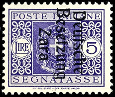 5 Lire Portomarke Mit Aufdruck In Type III, Tadellos Postfrisch, Auflage Nur 40 Exemplare, Fotoattest Brunel VP (2018):  - Autres & Non Classés