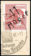 60 Pfg. Hell Adorf, Briefstück, Kabinett, Michel 400,- Fotoattest Dr. Böheim BPP, Katalog: 179X BS - Sonstige & Ohne Zuordnung