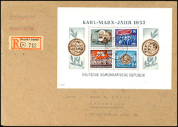 Blockausgabe Karl Marx, Alle 4 Blocks Komplett Auf Vier Großformatigen R-FDC Von "BURGSTÄDT (SACHS) A 24.10.53" Bzw. "10 - Sonstige & Ohne Zuordnung