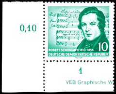 10 Pfg. Schumann, Wasserzeichen Type I, Linke Untere Bogenecke Mit Teildruckvermerk, Postfrisch, Fotoattest Schönherr BP - Sonstige & Ohne Zuordnung