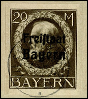 20 M "Freistaat Bayern" Breitrandig Geschnitten Tadellos Auf Briefstück, Mi. 140.-, Katalog: 170B BS - Sonstige & Ohne Zuordnung