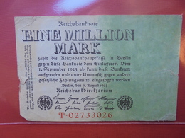 Reichsbanknote 1 MILLION MARK 1923 VARIETE N°1 CIRCULER - 1 Miljoen Mark