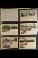 EUROPEAN POSTCARD COLLECTION  1890's-1930's MAINLY GERMANY & FRANCE Postcard Selection In An Old Album That Includes A M - Andere & Zonder Classificatie
