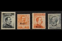 RODI  1919-18 20c On 15c, 20c Orange, 20c Orange No Watermark & 15c Grey, Sassone 8/11, Mi 10X/13X, Good To Fine Mint (4 - Ägäis