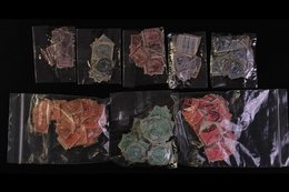 NEW SOUTH WALES  LITTLE TIN BOX With Around 500 1880's/90's Used ½d To 2d Values Duplicated In Old Cellophane Packets Wi - Altri & Non Classificati