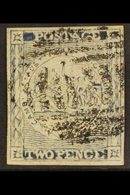 NEW SOUTH WALES  1851 2d Ultramarine Sydney View, Plate V, SG 36, Four Margins And Neat Barred Cancel. For More Images,  - Sonstige & Ohne Zuordnung