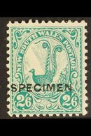 NEW SOUTH WALES  1902-03 2s.6d Green Lyrebird, Overprinted "SPECIMEN", SG 326s, Very Fine Mint. For More Images, Please  - Other & Unclassified