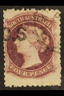 SOUTH AUSTRALIA  OFFICIAL 1876-85 4d Deep Mauve, No Stop After "S", SG O24c, Fine Cds Used. For More Images, Please Visi - Other & Unclassified