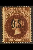 SOUTH AUSTRALIA  OFFICIAL 1891-1902 1s Vandyke Brown, SG O31, Fine Mint. For More Images, Please Visit Http://www.sandaf - Sonstige & Ohne Zuordnung