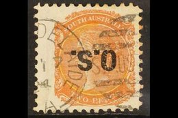 SOUTH AUSTRALIA  OFFICIAL 1876-80 2d Orange-red, "O.S." Inverted, SG O44a, Fine Used. For More Images, Please Visit Http - Other & Unclassified