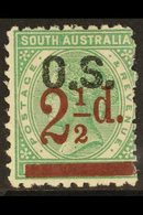 SOUTH AUSTRALIA  OFFICIAL 1891 2½d On 4d Deep Green, Perf. 10 X 11½-12½ (at Right), SG O52, Fine Mint. For More Images,  - Other & Unclassified