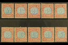 VICTORIA  POSTAGE DUE 1890-94 Set Complete, SG D1/10, Fine Mint, Lovely Fresh Colours, The 5s With Short Perf (10 Stamps - Sonstige & Ohne Zuordnung