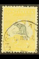 1915  5s Grey And Yellow Kangaroo, 2nd Wmk, SG 30, Fine Used, Tiny Corner Crease At Foot.  For More Images, Please Visit - Sonstige & Ohne Zuordnung