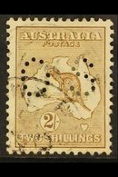 OFFICIAL  1915 2s Brown Roo Punctured 'OS', SG O36, Cds Used, Small Fault At Lower Right, Fresh, With RPSL Photo-certifi - Other & Unclassified