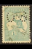 OFFICIAL  1915 1s Blue-green Roo Punctured 'OS', SG O35, Fine Cds Used, Centred To Right, Fresh, With RPSL Photo-certifi - Other & Unclassified