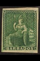 1852-55  (½d) Deep Green Britannia, SG 2, Fine Mint With Good Colour And Four Good To Large Margins, Large Part Gum. For - Barbados (...-1966)