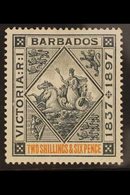 1897-98  2s.6d Blue-black And Orange Diamond Jubilee, SG 124, Fine Mint. For More Images, Please Visit Http://www.sandaf - Barbades (...-1966)