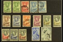 1938-52 USED SETS.  A Stock Card Bearing The 1938-52 KGVI Defins Set With Some Listed Additional Shades & 1948 Royal Sil - Andere & Zonder Classificatie