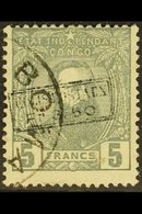 CONGO  1892 3f.50 On 5f Grey, COB CP5, Fine Cds Used. For More Images, Please Visit Http://www.sandafayre.com/itemdetail - Andere & Zonder Classificatie