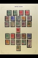 1913-1951 COMPLETE FINE MINT COLLECTION  In Hingeless Mounts On Leaves, ALL DIFFERENT, Inc 1913-21 Set, 1921-27 Set, 193 - British Guiana (...-1966)