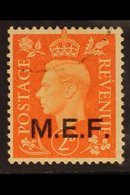 M.E.F.  1942 2d Orange, Ovptd Type M2 (regular Lettering, Square Stops), SG M7, Very Fine Used. RPS Cert. For More Image - Italian Eastern Africa