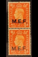 M.E.F.  1942 2d Orange, Ovptd Type M2/2a, Vertically Se-tenant Pair Of Regular And Rough Lettering Ovpts, SG M7b, Fine N - Italiaans Oost-Afrika